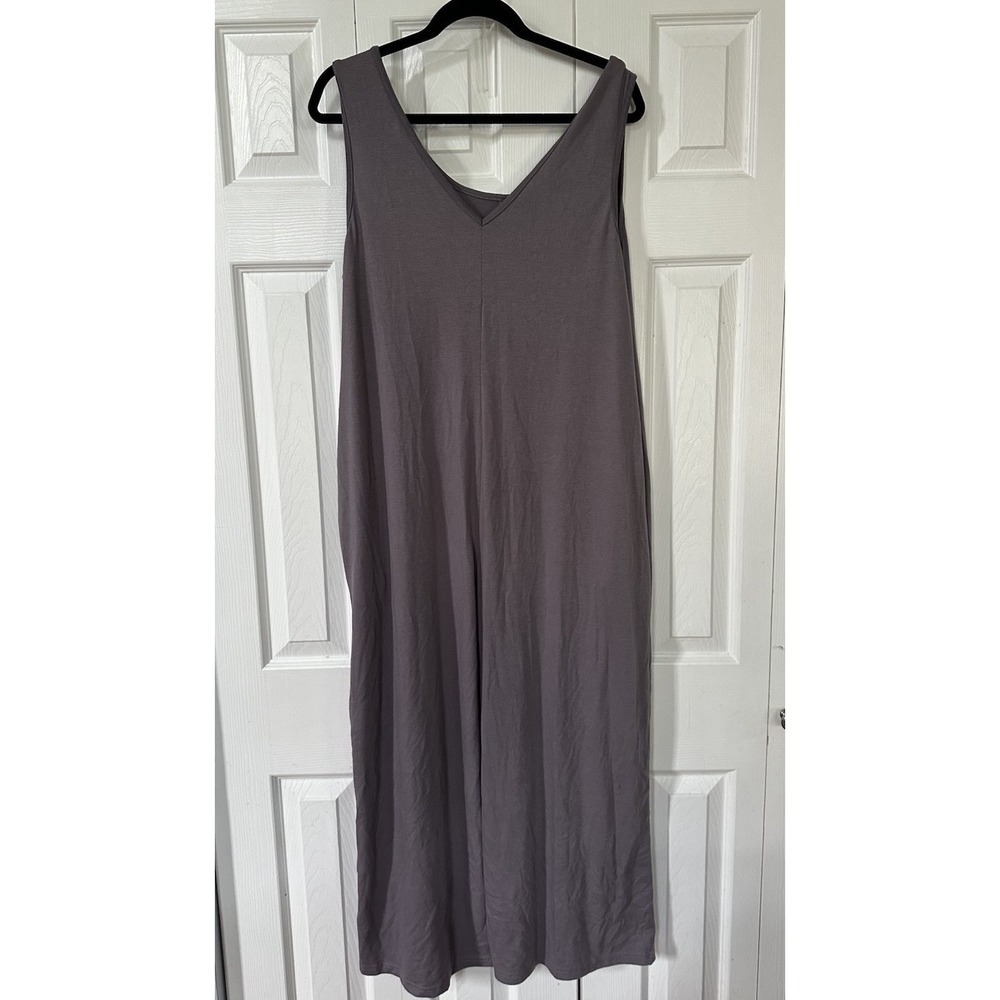 Unbranded Romper Jumpsuit L Casual Mauve Gray Cotton Cozy Loungewear